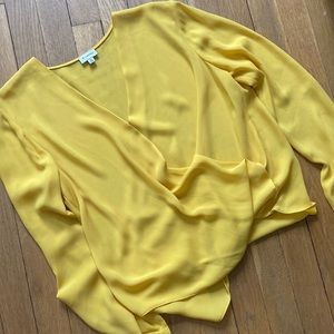 Faux wrap blouson top